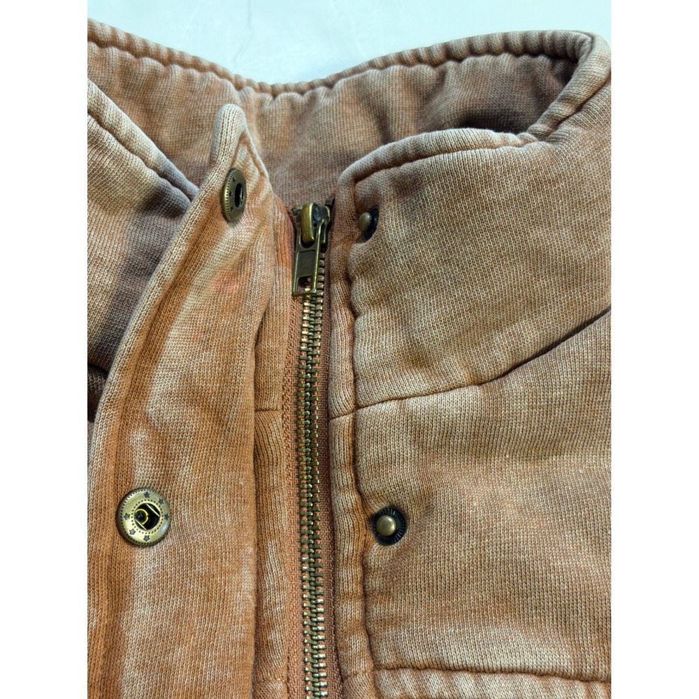 Saltwater Luxe Rust Salmon Quilted Cotton Bomber Jacket S3824-CAML Small - Picture 9 of 10